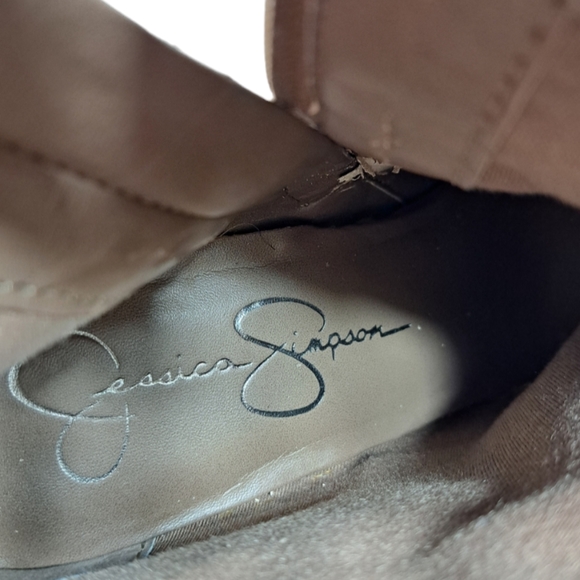 Jessica Simpson Women's Suede Ankle Heeled Boots Tan 7 1/2 M - Picture 10 of 14